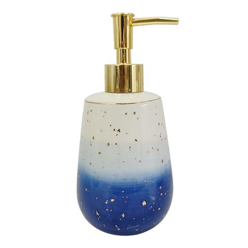 foto del prodotto trade shop traesio cleafe dispenser per sapone liquido bianco blu lavandino accessori arredo bagno 79966 