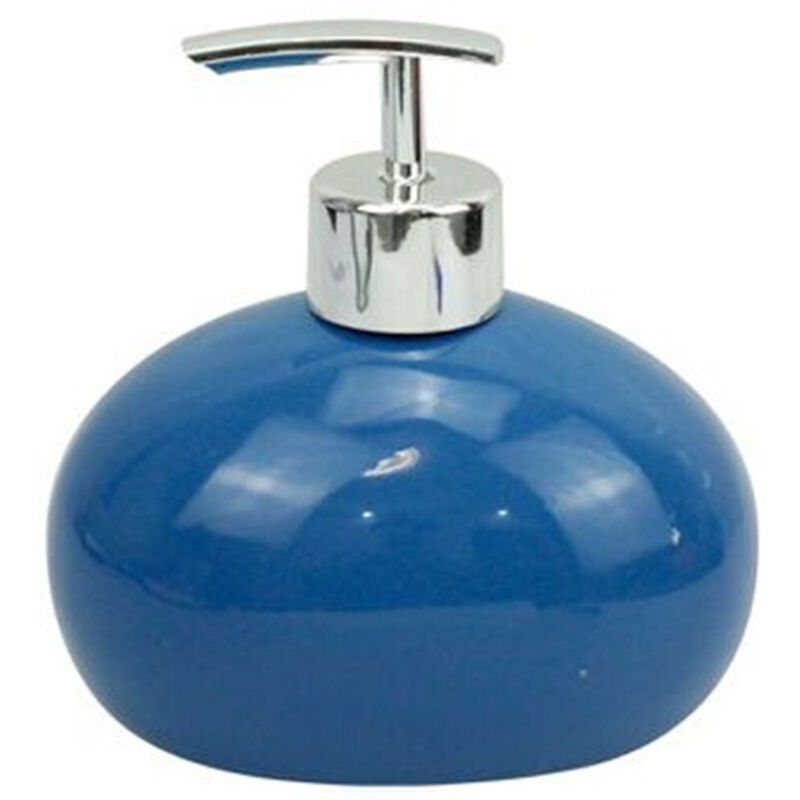 foto del prodotto trade shop traesio - cleafe - dispenser per sapone liquido in ceramica blu dosatore moderno arredo bagno 79256 -