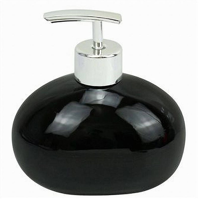 foto del prodotto trade shop traesio cleafe dispenser per sapone liquido in ceramica nero dosatore moderno arredo bagno 79248 