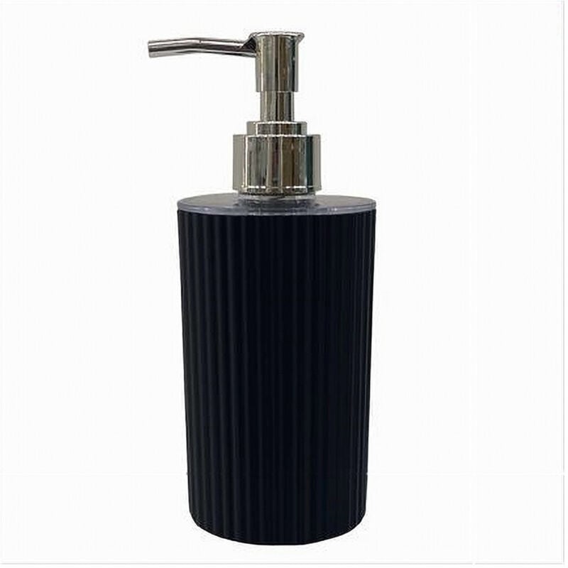 foto del prodotto trade shop traesio cleafe dispenser per sapone liquido lavandino grigio scuro rigato arredo da bagno 79169 