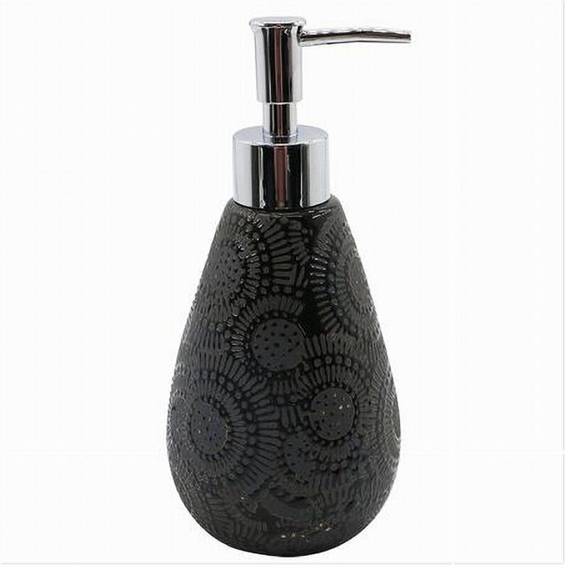 foto del prodotto trade shop traesio cleafe dispenser per sapone liquido motivo etnico nero accessori per arredo bagno 79963 