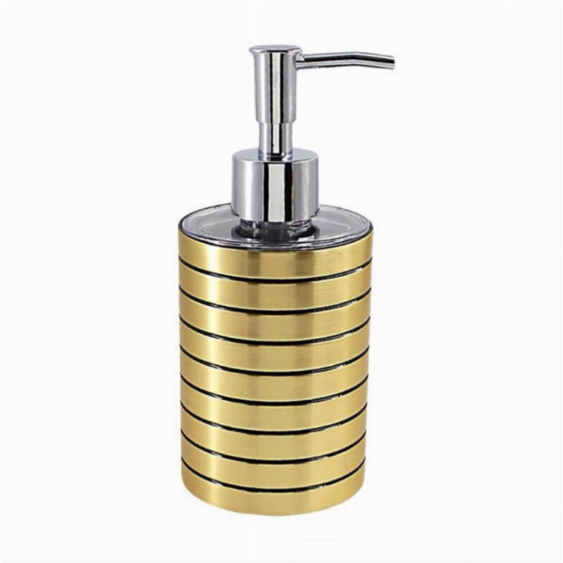 foto del prodotto trade shop traesio cleafe dispenser per sapone liquido oro a righe moderno portasapone arredo bagno 10384 
