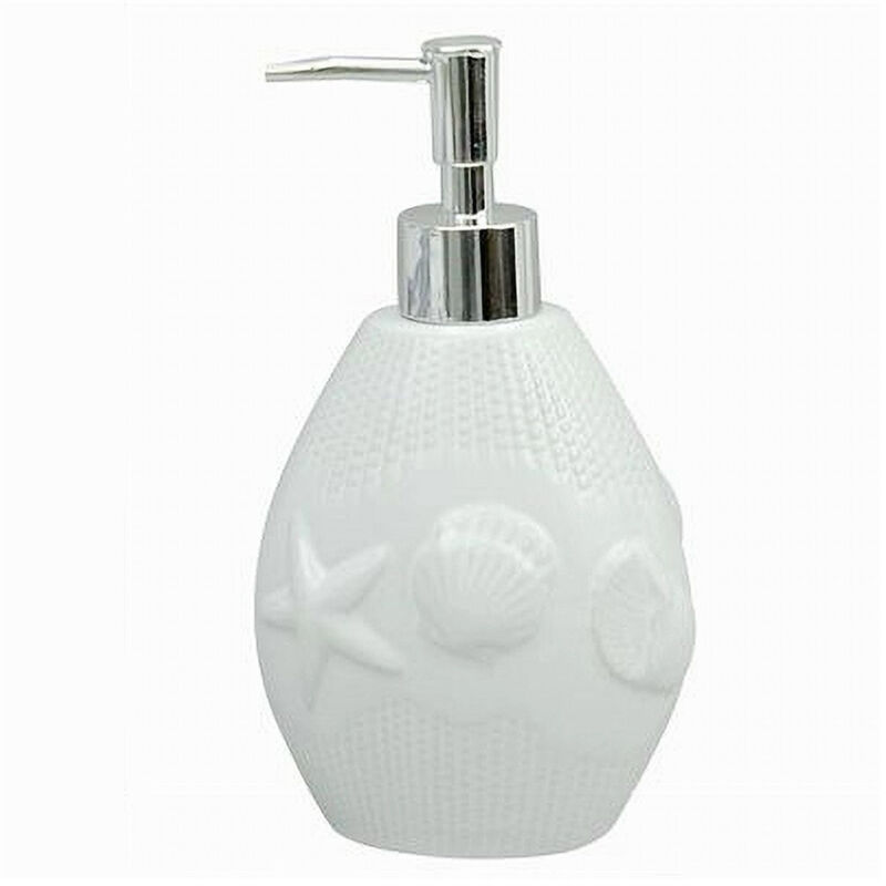 foto del prodotto trade shop traesio cleafe dispenser porta sapone liquido arredo bagno bianca decorata stile marino 79281 