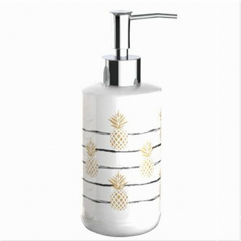 foto del prodotto trade shop traesio cleafe dispenser porta sapone liquido bianco ananas accessorio per arredo bagno 69752 