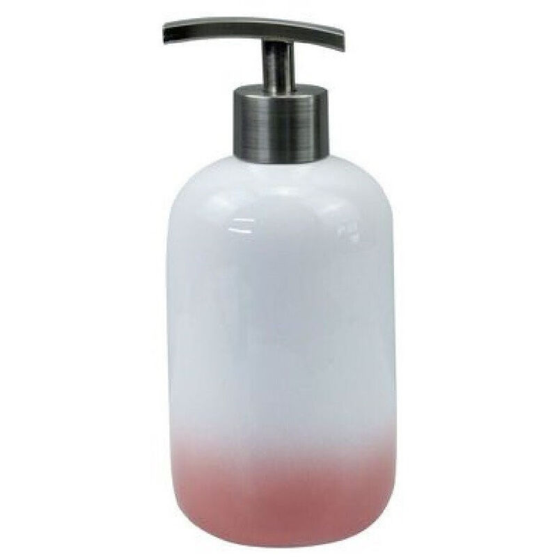 foto del prodotto trade shop traesio - cleafe - dispenser porta sapone liquido bianco rosa accessori bagno moderno arredo 59906 -