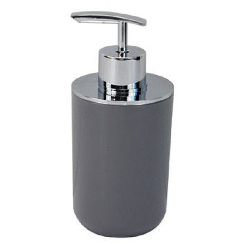 foto del prodotto trade shop traesio - cleafe - dispenser porta sapone liquido grigio silver per ricambio accessori bagno 79892 -