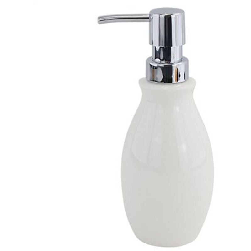 foto del prodotto trade shop traesio cleafe dispenser porta sapone liquido in abs bianco pelle arredo da bagno elegante 87786 