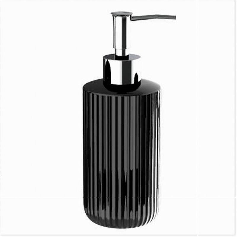foto del prodotto trade shop traesio cleafe dispenser porta sapone liquido portasapone nero rigato accessorio da bagno 69746 