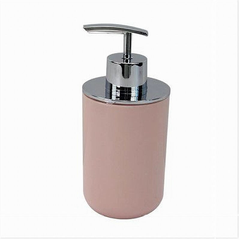 foto del prodotto trade shop traesio - cleafe - dispenser porta sapone liquido rosa silver per ricambio accessori bagno 79868 -