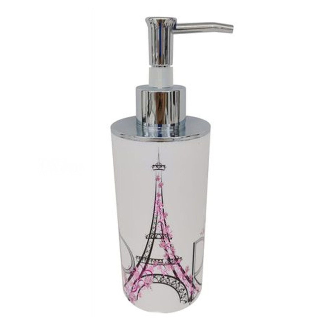 foto del prodotto trade shop traesio cleafe dispenser porta sapone liquido scritta paris accessorio arredo per bagno 87039 