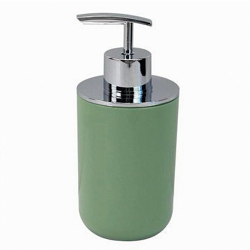 foto del prodotto trade shop traesio cleafe dispenser porta sapone liquido verde silver per ricambio accessorio bagno 79874 