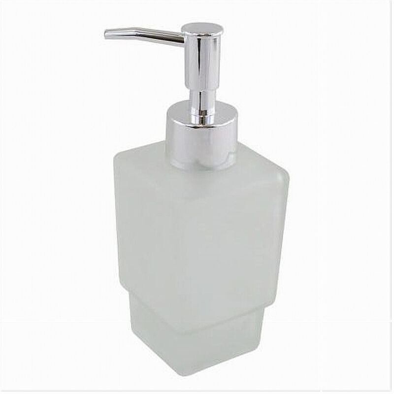 foto del prodotto trade shop traesio cleafe dispenser ricambio porta sapone liquido vetro satinato cubico bagno accessori 87265 