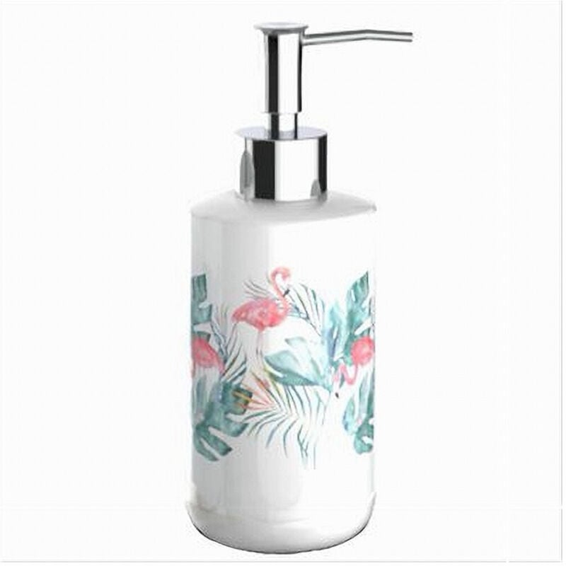 foto del prodotto trade shop traesio cleafe dispenser sapone liquido fenicotteri accessorio porta sapone arredo bagno 69958 