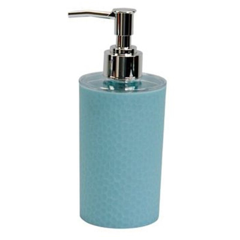 foto del prodotto trade shop traesio - cleafe - dispenser sapone liquido lavandino azzurro lavorato accessori arredo bagno 79793 -