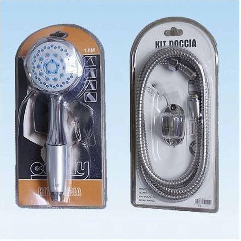 foto del prodotto trade shop traesio cleafe doccetta soffione per doccia a telefono con tubo 1,8mt supporto muro bagno 52040 