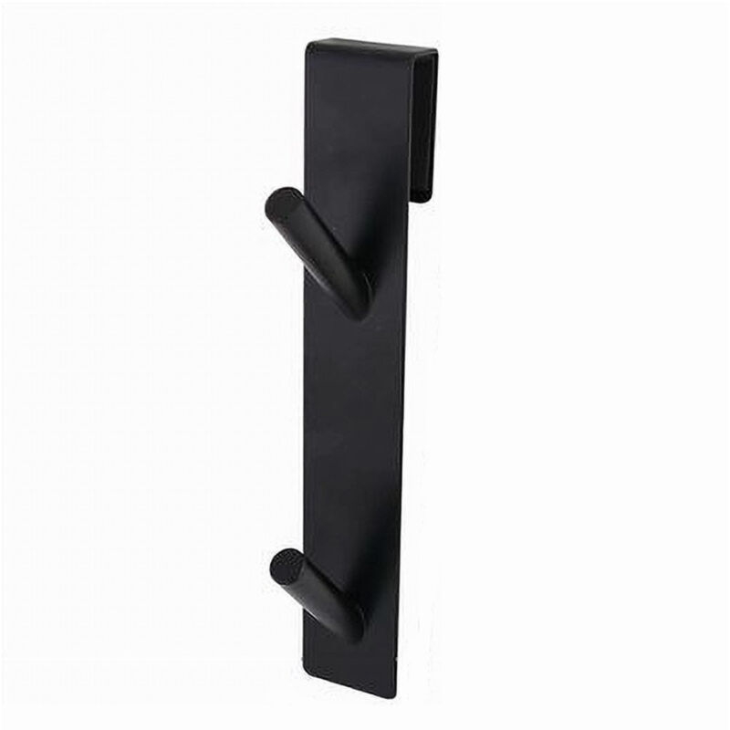foto del prodotto trade shop traesio cleafe gancio doppio per porta box doccia appendere asciugamani bagno 4x18cm nero 87771 