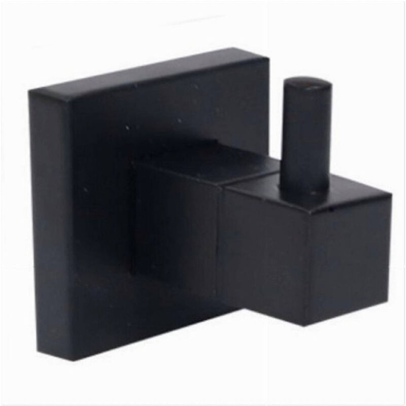 foto del prodotto trade shop traesio cleafe gancio per accappatoio asciugamani da muro nero appendino arredo per bagno 79980 
