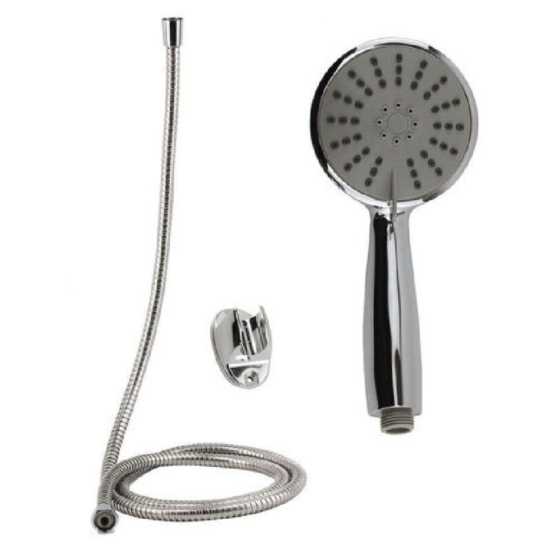 foto del prodotto trade shop traesio cleafe kit doccetta doccino bagno tondo soffione doccia con laccio 1,8mt staffa 69049 