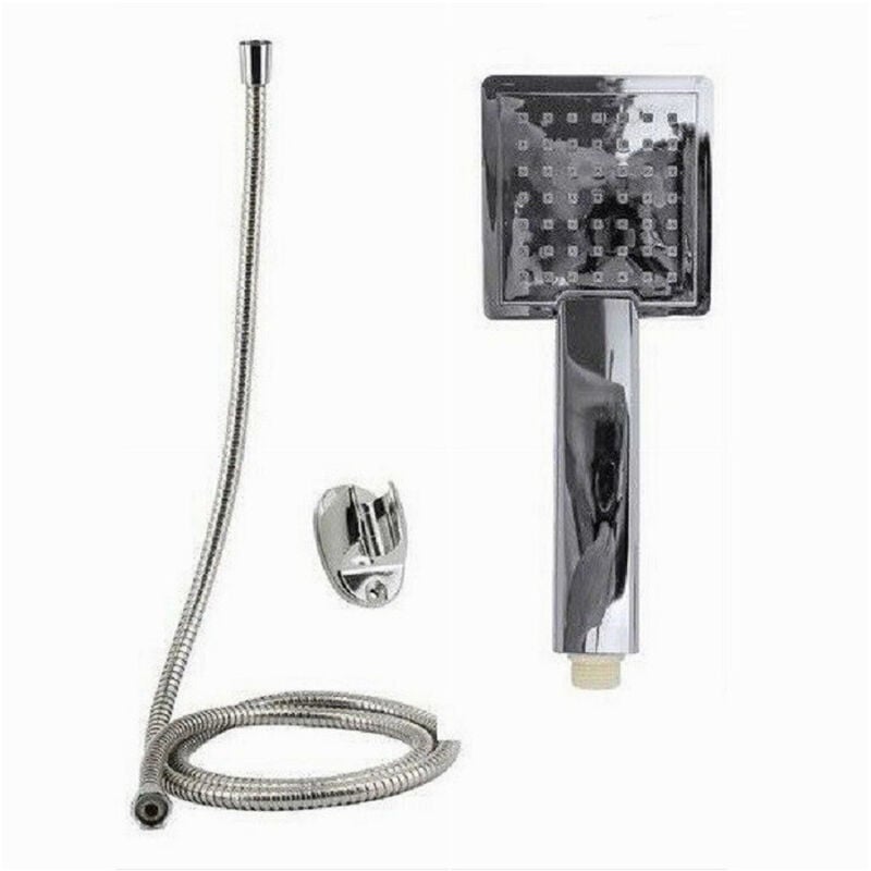 foto del prodotto trade shop traesio cleafe kit doccetta doccino quadrato soffione doccia bagno laccio 1,8 mt staffa 69304 