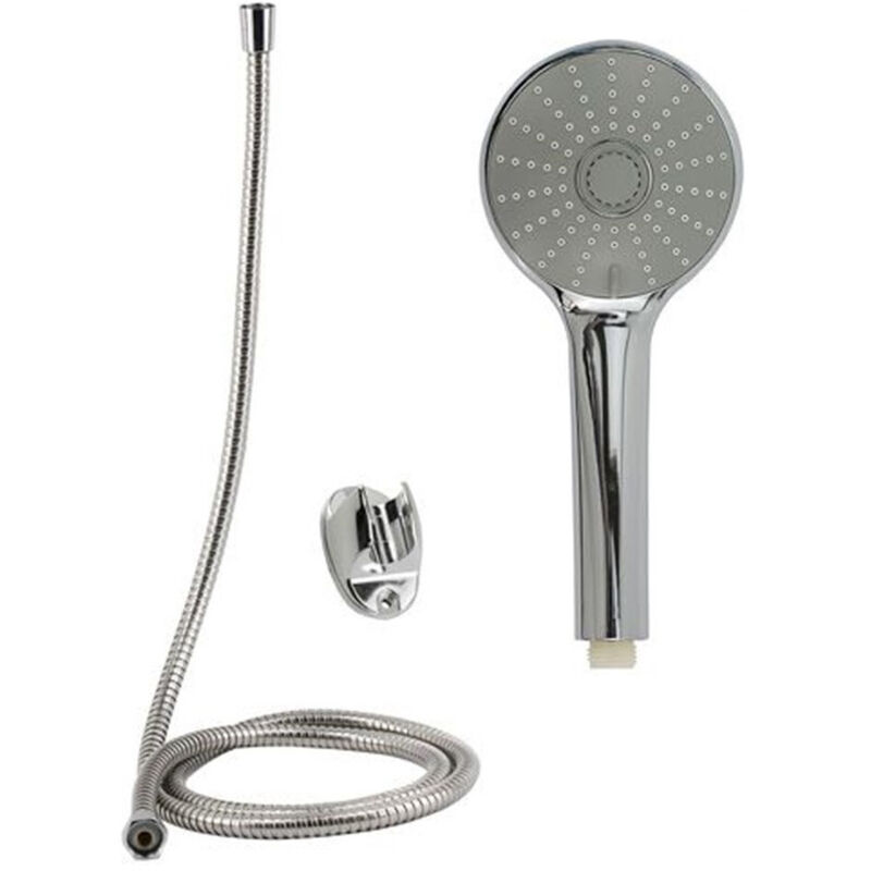 foto del prodotto trade shop traesio - cleafe - kit doccetta doccino soffione bagno doccia tonda laccio 1,8 metri staffa 69318 -
