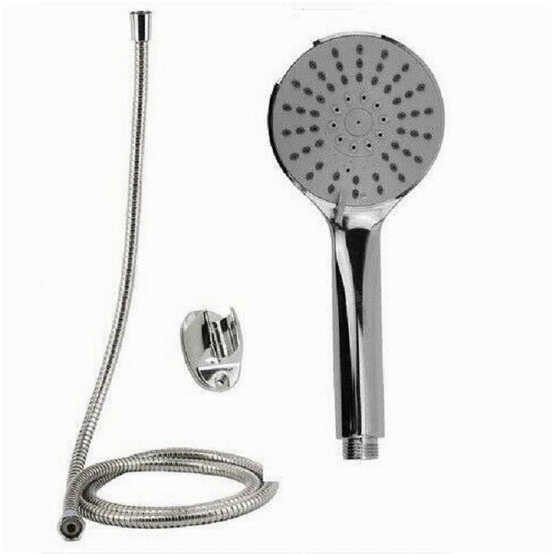 foto del prodotto trade shop traesio cleafe kit doccetta doccino soffione doccia bagno tondo con laccio 1,8 mt staffa 69322 