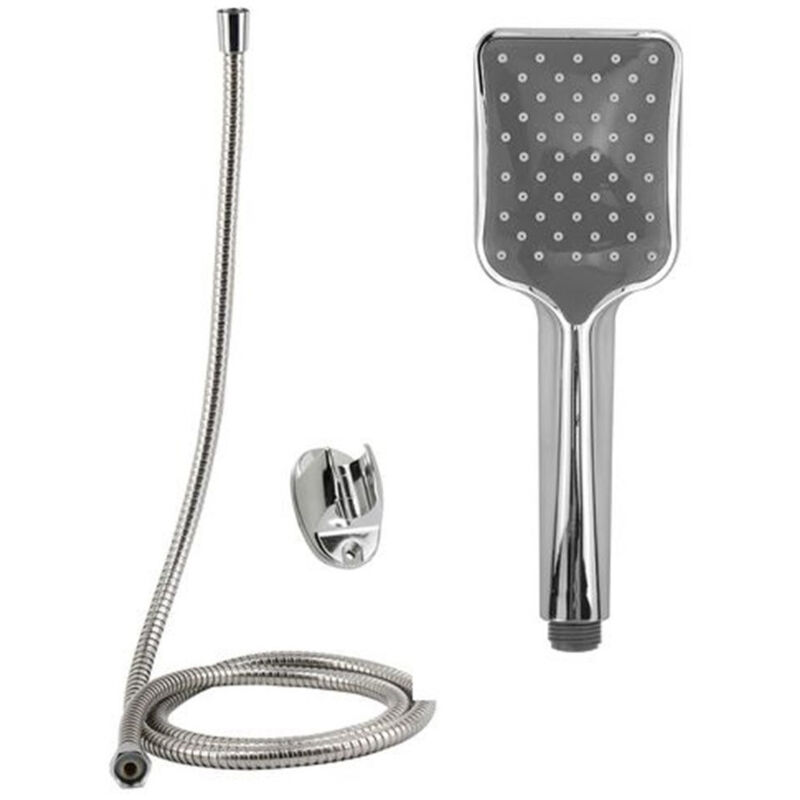 foto del prodotto trade shop traesio cleafe kit doccetta doccino soffione rettangolare doccia bagno con laccio 1,8mt staffa 69314 