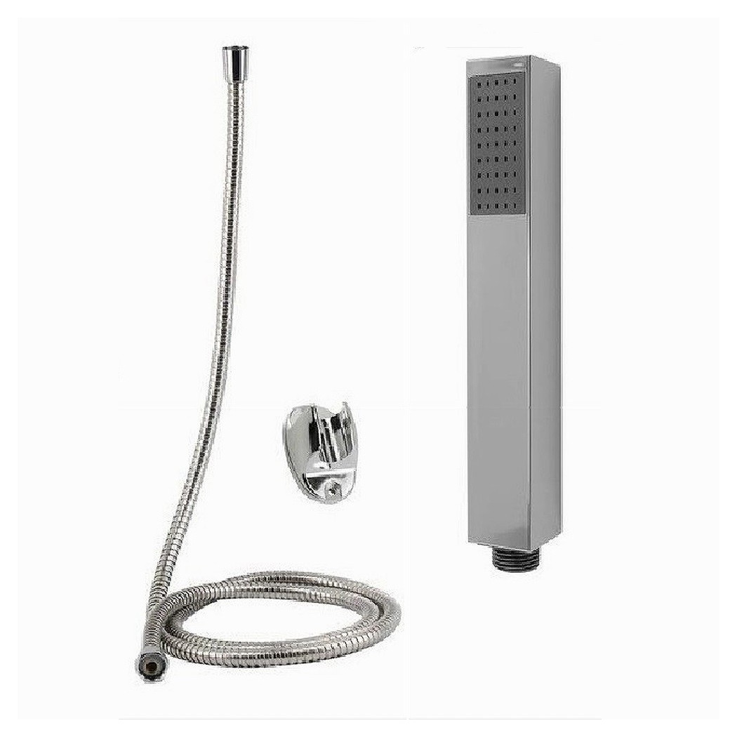 foto del prodotto trade shop traesio cleafe kit doccetta doccino squadrata bagno soffione doccia laccio 1,8 mt staffa 69302 