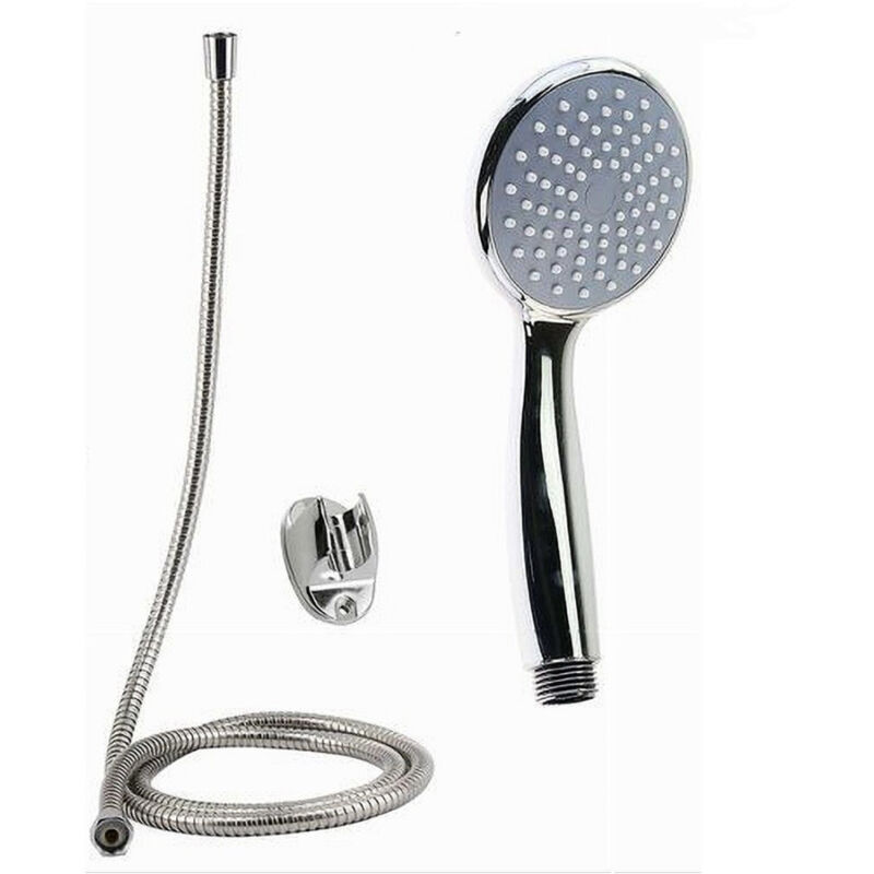 foto del prodotto trade shop traesio cleafe kit doccetta doccino tondo soffione doccia bagno con laccio 1,5 mt staffa 79976 