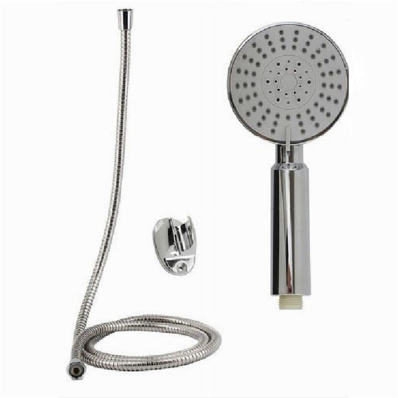 foto del prodotto trade shop traesio cleafe kit doccetta doccino tondo soffione doccia con laccio 1,8 mt staffa bagno 69071 