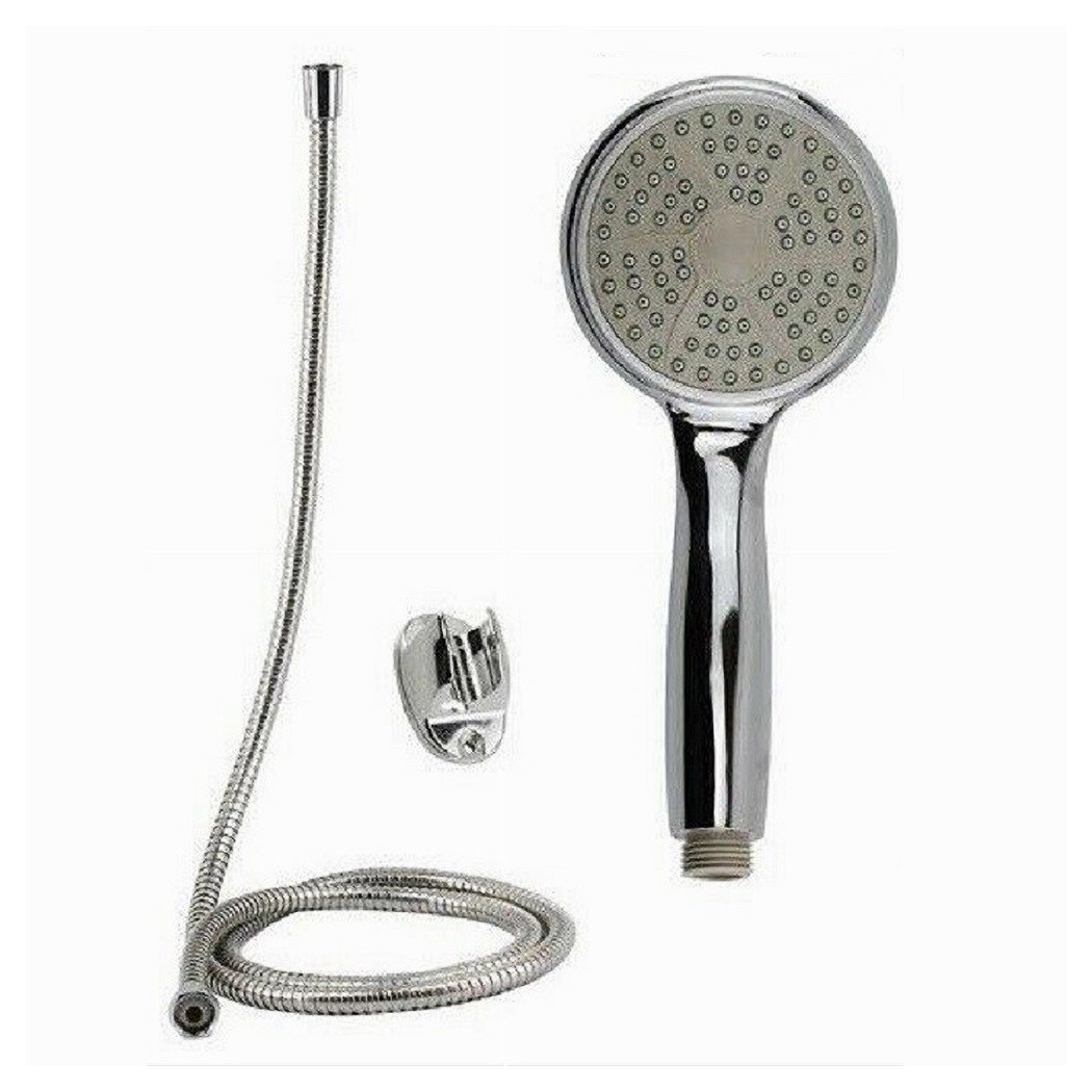 foto del prodotto trade shop traesio cleafe kit doccetta doccino tondo soffione doccia con laccio 1,8mt staffa 69061 bagno 