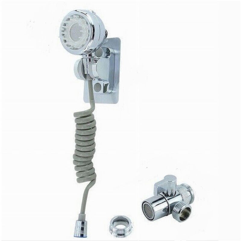 foto del prodotto trade shop traesio cleafe kit doccetta per lavandino soffione bagno con supporto staffa deviatore laccio 87499 