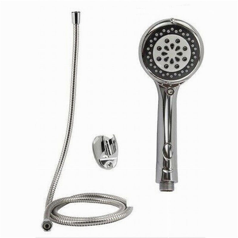 foto del prodotto trade shop traesio cleafe kit doccetta rotonda doccino soffione doccia con laccio 1,8mt staffa bagno 69300 