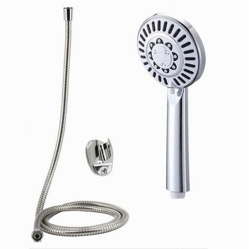 foto del prodotto trade shop traesio cleafe kit doccetta soffione con tubo 1.8mt staffa doccia bagno universale cromato 59261 