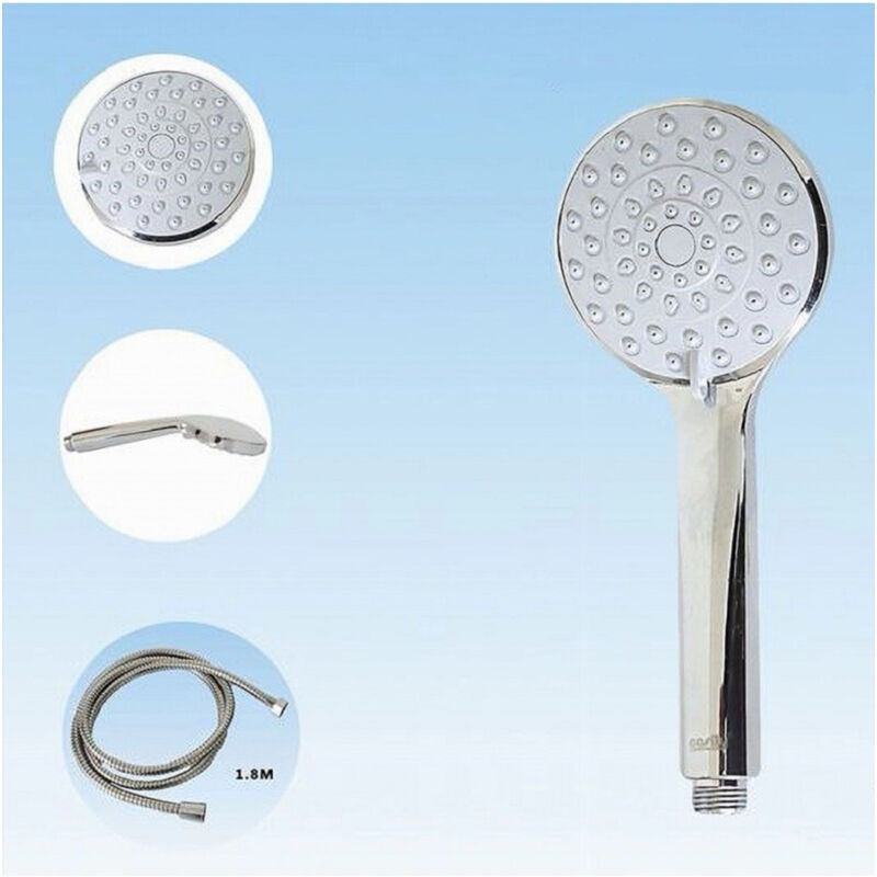 foto del prodotto trade shop traesio cleafe kit doccetta soffione per doccia telefono multigetto con tubo 1,8 mt bagno 52042 