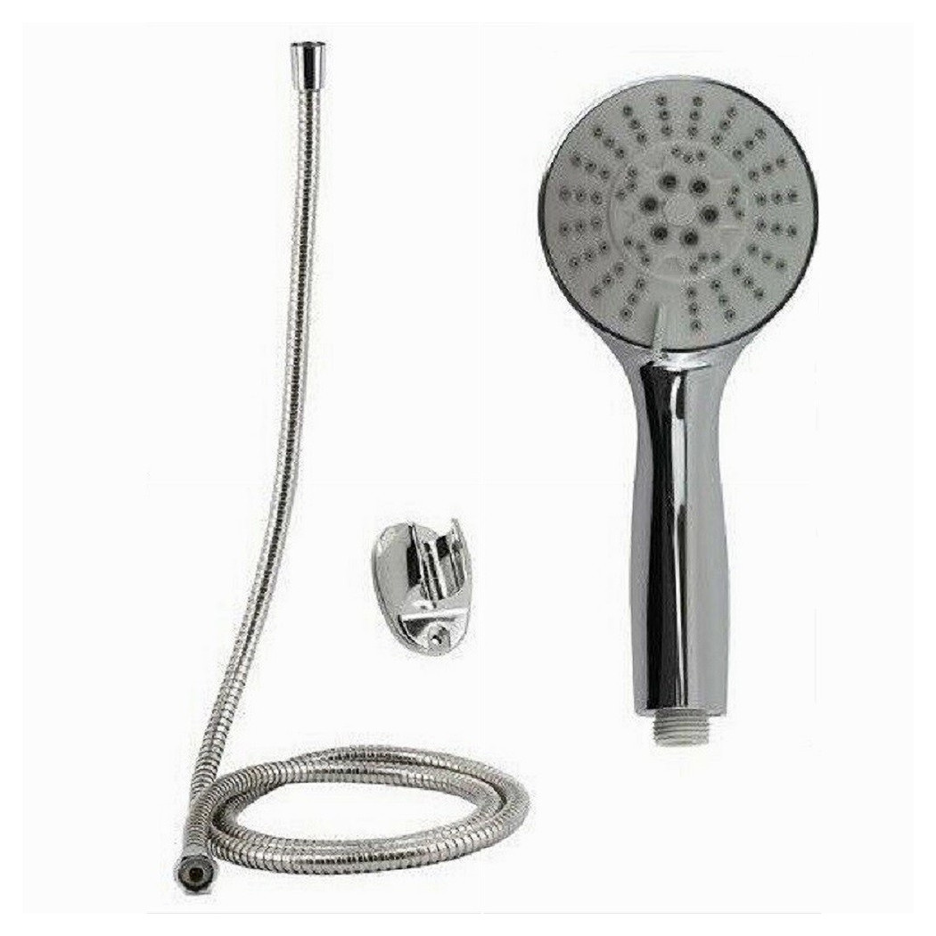 foto del prodotto trade shop traesio cleafe kit doccetta tonda bagno doccino soffione doccia con laccio 1,8mt staffa 69106 