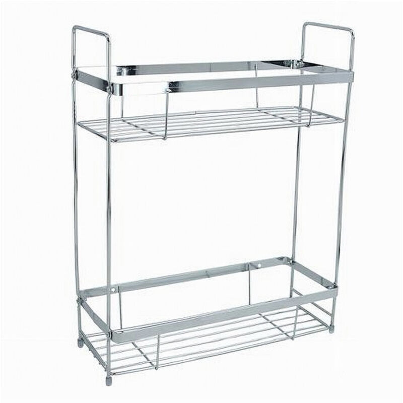 foto del prodotto trade shop traesio cleafe mensola per doccia bagno rettangolare 2 ripiani portaoggetti 30,5x12x38 cm 79301 