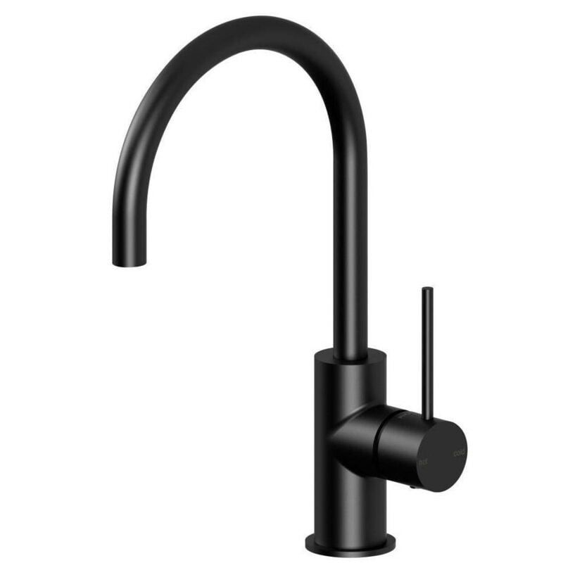 foto del prodotto trade shop traesio - cleafe - miscelatore lavello canna alta nero 69147 lavandino cucina rubinetteria -
