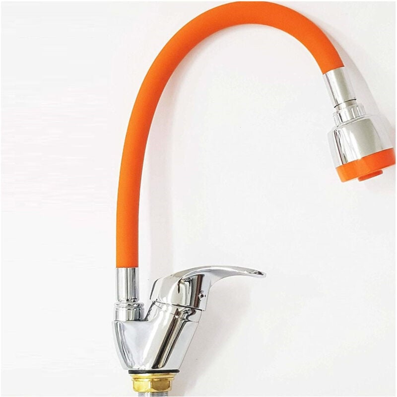 foto del prodotto trade shop traesio cleafe miscelatore lavello easy 52855a arancio cromato acciaio lavandino a doccetta 360 