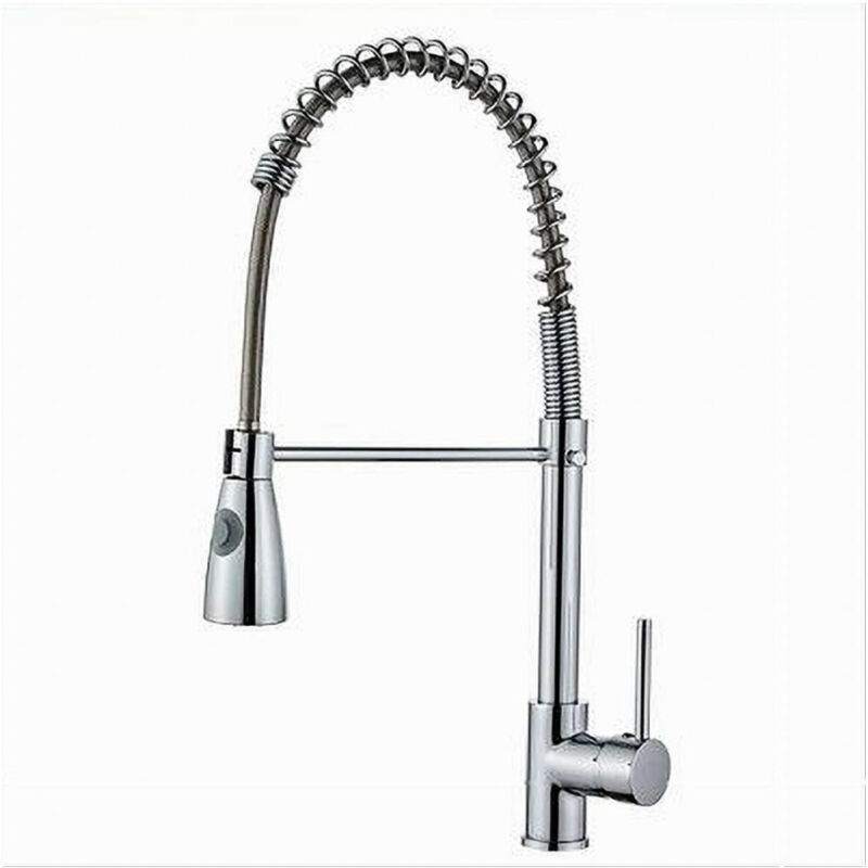 foto del prodotto trade shop traesio cleafe miscelatore rubinetto con doccetta a molla canna alta isola per cucina 87464 