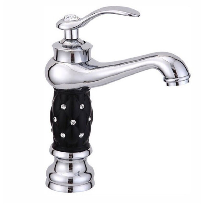 foto del prodotto trade shop traesio cleafe miscelatore rubinetto glitter nero 52153 monoforo monocomando rubinetteria 