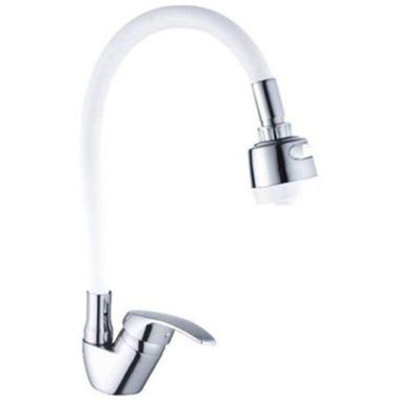 foto del prodotto trade shop traesio cleafe miscelatore rubinetto lavabo a doccia doccetta per casa cucina flessibile bianco 