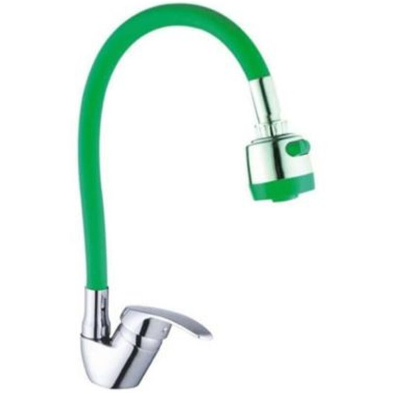 foto del prodotto trade shop traesio cleafe miscelatore rubinetto lavabo a doccia doccetta per casa cucina flessibile verde 