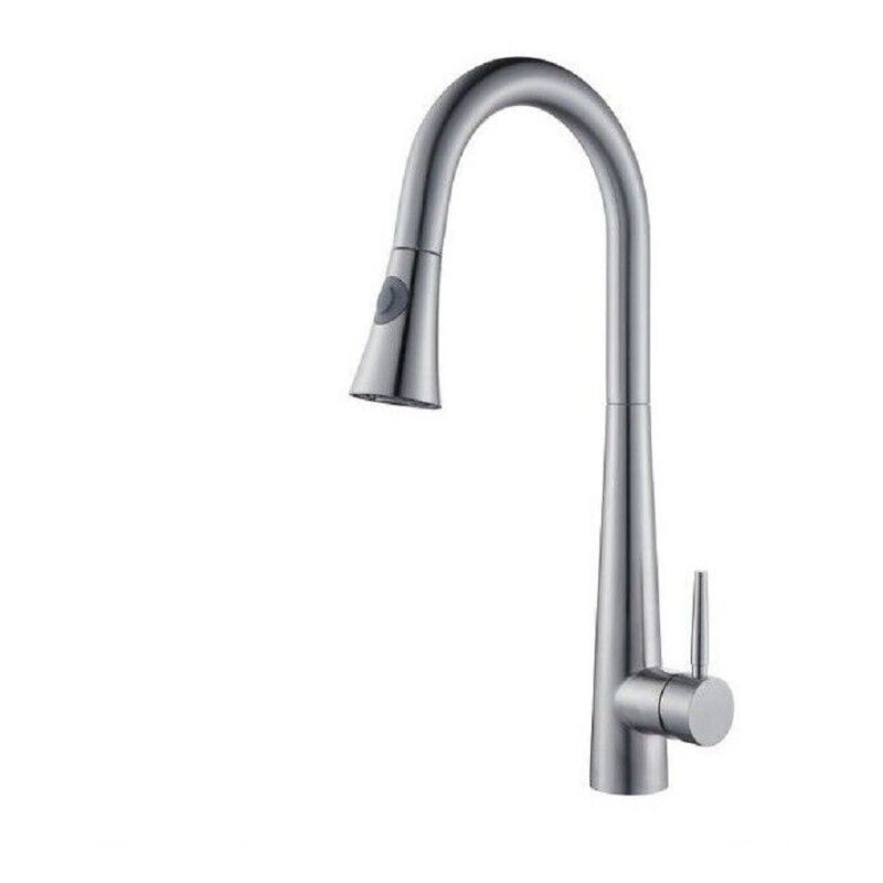 foto del prodotto trade shop traesio cleafe miscelatore rubinetto monocomando lavello cucina con doccetta a canna alta 52692 