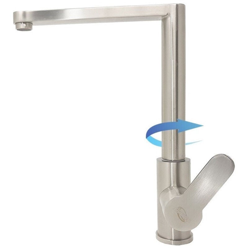 foto del prodotto trade shop traesio - cleafe - miscelatore rubinetto s9007 quadrato 360 gradi monoforo monocomando rubinetteria -