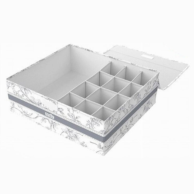 foto del prodotto trade shop traesio cleafe organizer armadio 12 1 scomparti scatola salvaspazio 32x28x11 cm fantasia 87324 