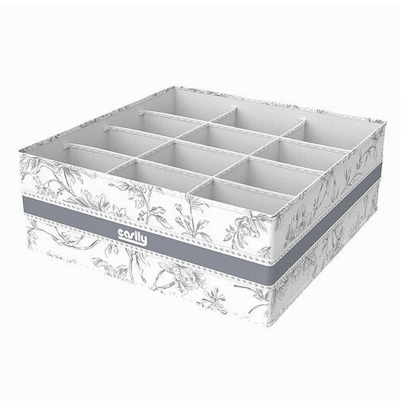 foto del prodotto trade shop traesio cleafe organizer per armadio 12 scomparti scatola salvaspazio 32x32x12cm fantasia 87331 