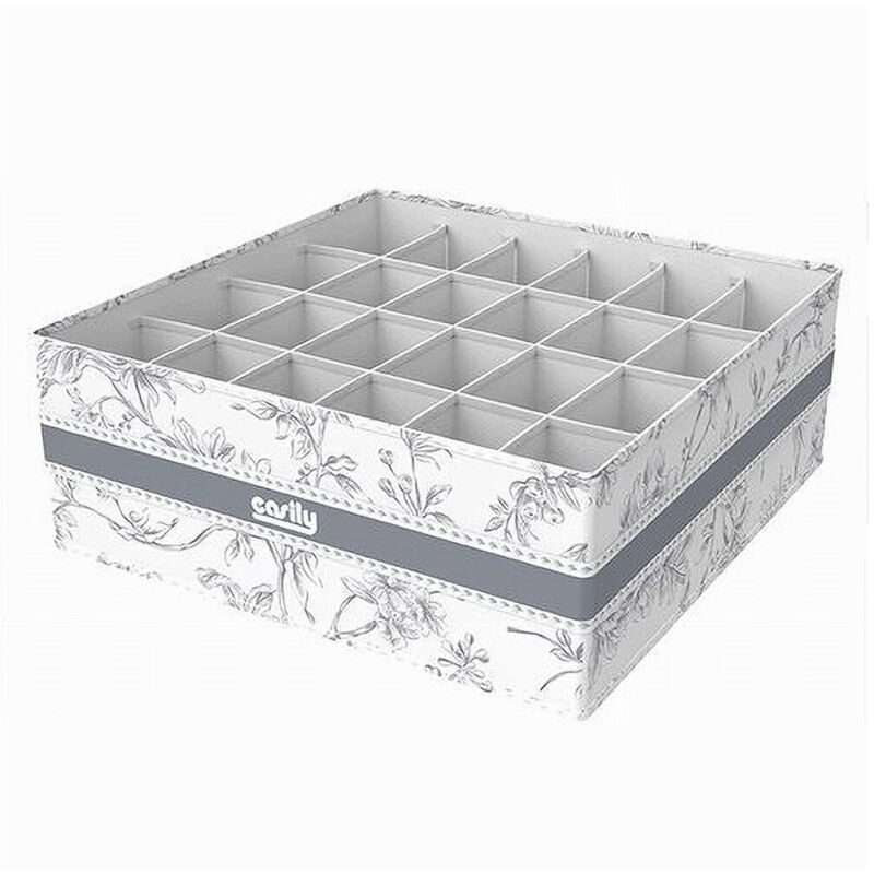 foto del prodotto trade shop traesio cleafe organizer per armadio 24 scomparti scatola salvaspazio 32x32x12cm fantasia 87334 