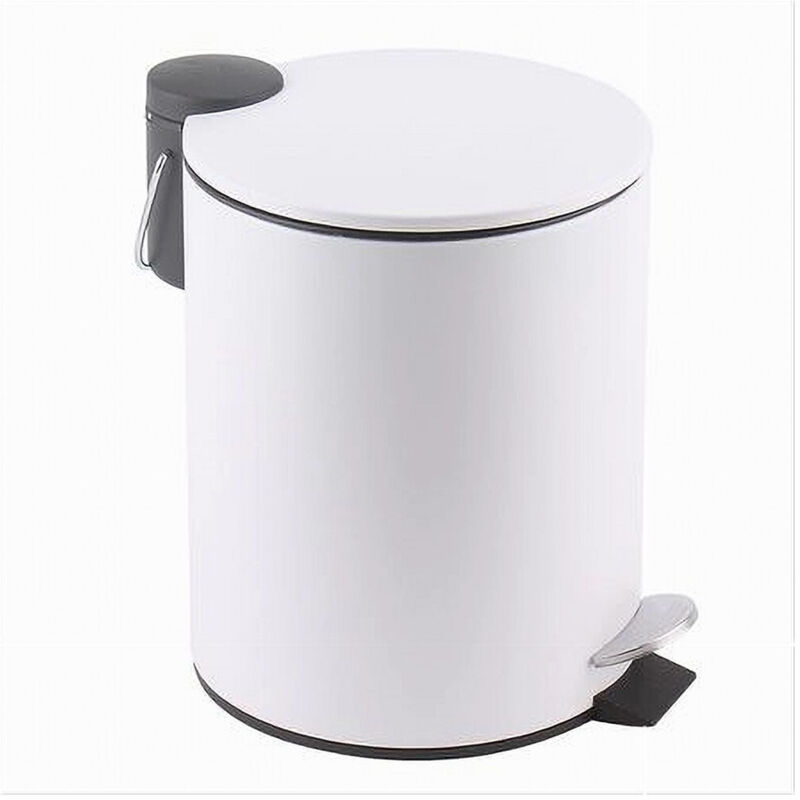 foto del prodotto trade shop traesio - cleafe - pattumiera acciaio a pedale 3lt bidone cestino spazzatura bagno casa bianco 87449 -