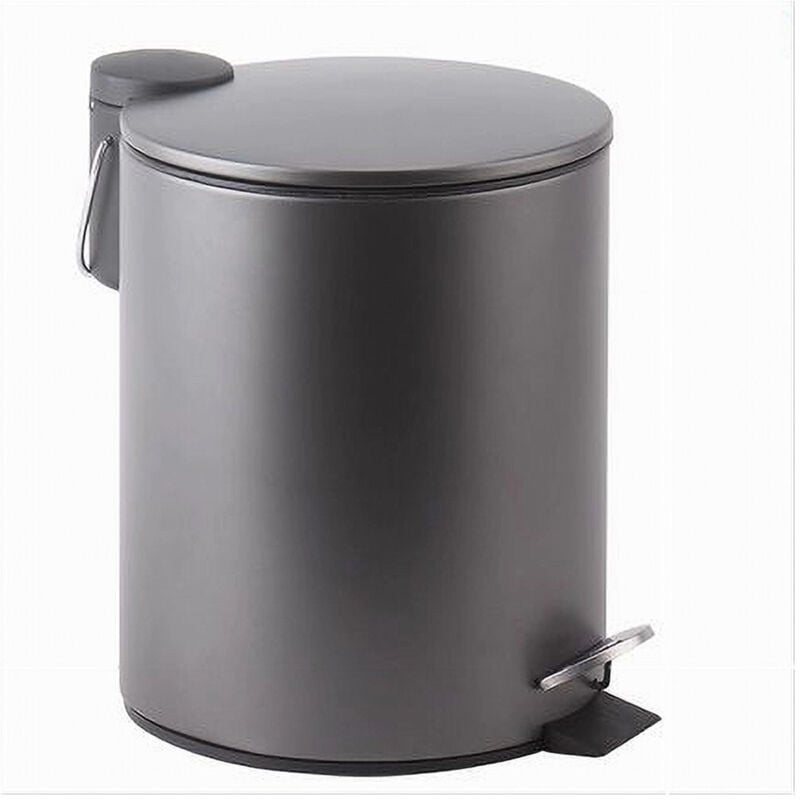 foto del prodotto trade shop traesio cleafe pattumiera acciaio a pedale 5lt bidone cestino spazzatura bagno casa grigio 87452 
