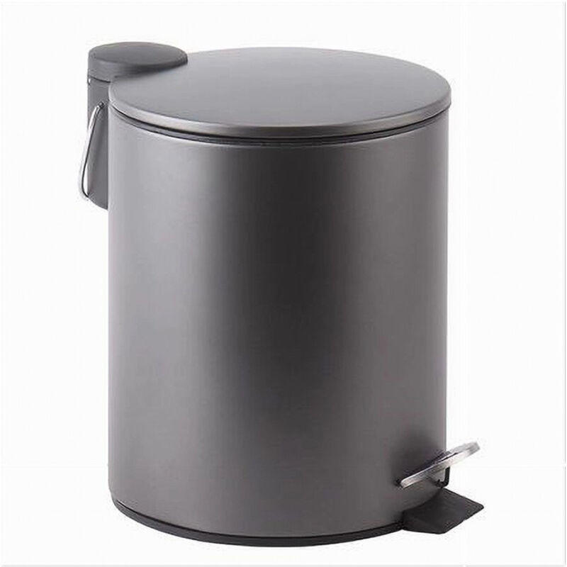 foto del prodotto trade shop traesio cleafe pattumiera acciaio pedale 3 lt bidone cestino spazzatura bagno casa grigio 87451 
